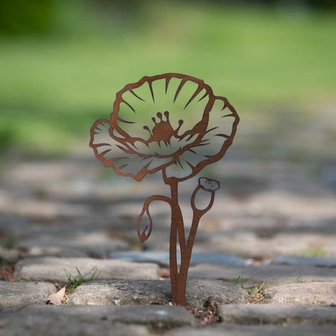 Poppy - Rustic Rusted Garden Wildlife Sculpture